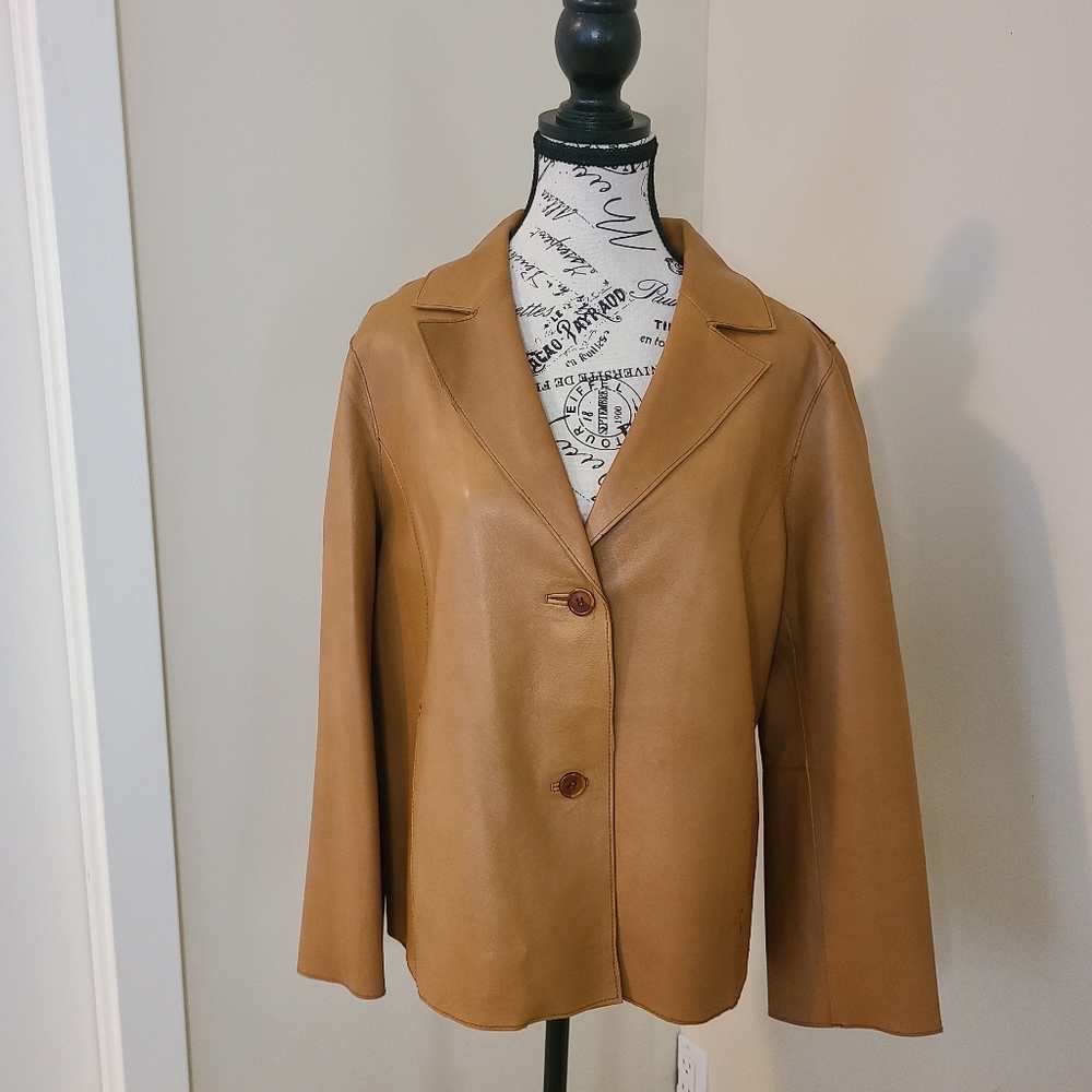 Jacket Danier Leather Camel/Tan Blazer Womens Size S New Without Tags